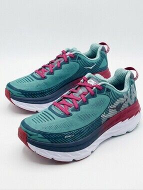Hoka One One Bondi 5 Women's Running Shoes 8.5, Aquifer/ Vintage Indigo Green.